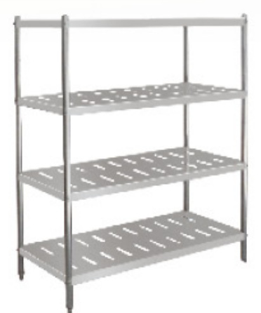 Assembled 4-tier Perforated Shelf Rack